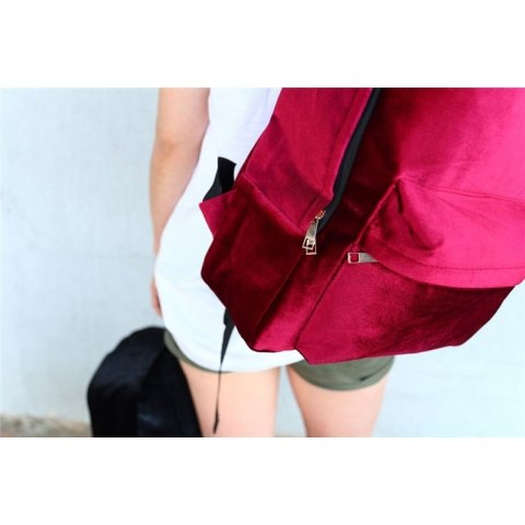 Plecak aksamitny VELVET BORDO Plecak aksamitny VELVET BORDO