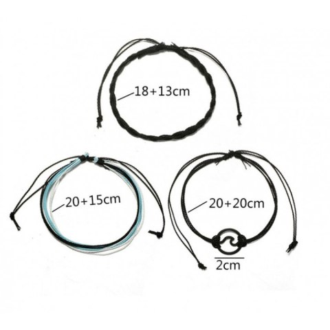 Zestaw bransoletek 3w1 fala B307 Zestaw bransoletek 3w1 fala B307