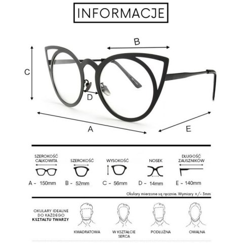 OKULARY "ROYAL CAT EYES" - BIAŁE Z NIEBIESKIM OK70WZ5 OKULARY "ROYAL CAT EYES" - BIAŁE Z NIEBIESKIM OK70WZ5