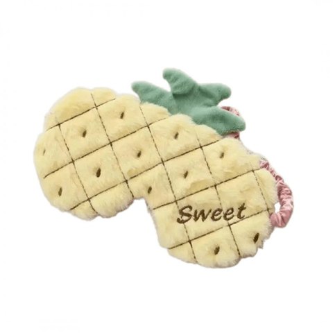 Maska do spania futrzana ananas żółte sweet OPK05 Maska do spania futrzana ananas żółte sweet OPK05