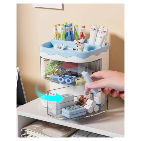 Szkatułka organizer niebieski z szufladkami CB30N Szkatułka organizer niebieski z szufladkami CB30N