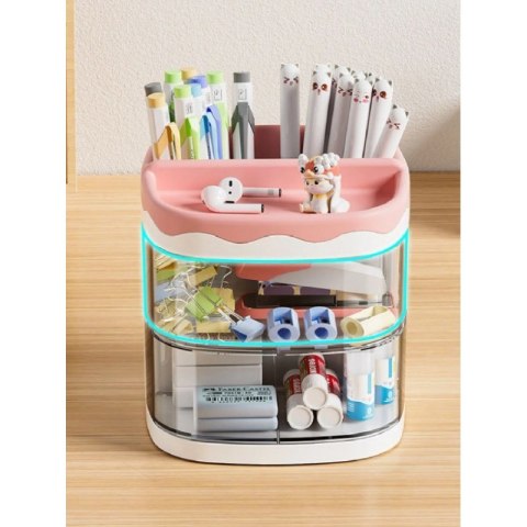 Szkatułka organizer różowy z szufladkami CB30R Szkatułka organizer różowy z szufladkami CB30R