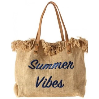 Torba plażowa boho z frędzlami – klasyczna brązowa Summer Vibes - TP11BR