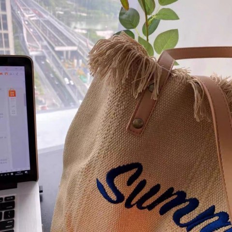 Torba plażowa boho z frędzlami – klasyczna brązowa Summer Vibes - TP11BR