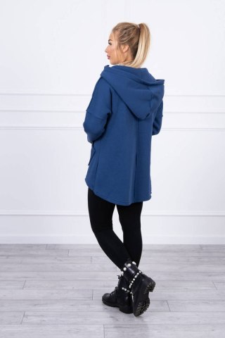 Bluza ocieplana z dłuższym tyłem i kieszeniami jeans