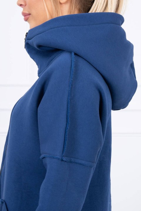 Bluza ocieplana z dłuższym tyłem i kieszeniami jeans