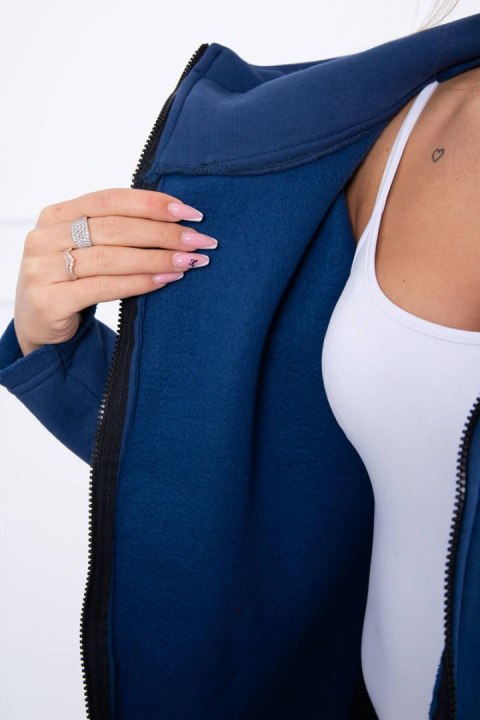 Bluza ocieplana z dłuższym tyłem i kieszeniami jeans