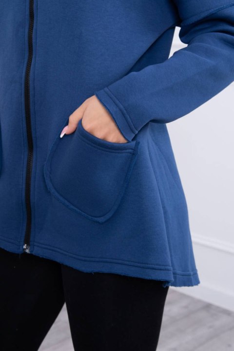Bluza ocieplana z dłuższym tyłem i kieszeniami jeans