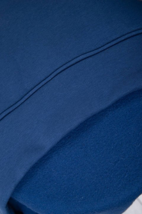 Bluza ocieplana z dłuższym tyłem jeansowa, z kapturem, asymetryczna