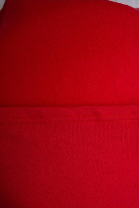 Bluza ocieplana z kapturem czerwona bawełniana