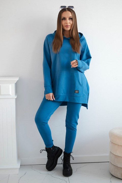Komplet dresowy z bluzą z kapturem jasny jeansowy Komplet dresowy z bluzą z kapturem jasny jeansowy