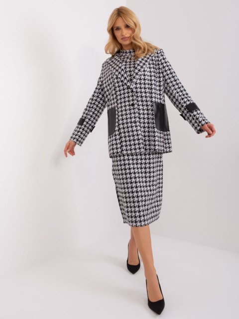 Marynarka LK-MA-509511.99 biało-czarny S/M Marynarka LK-MA-509511.99 biało-czarny S/M
