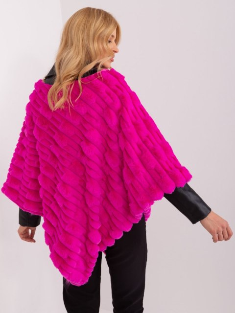 Poncho damskie fuksjowe ciepłe zimowe Wool Fashion Italia Poncho damskie fuksjowe ciepłe zimowe Wool Fashion Italia