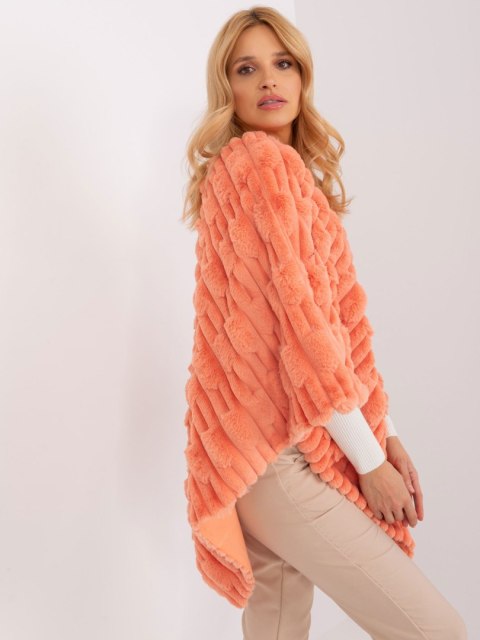 Poncho damskie pomarańczowe ciepłe zimowe Wool Fashion Italia Poncho damskie pomarańczowe ciepłe zimowe Wool Fashion Italia