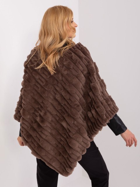 Poncho damskie brązowe ciepłe zimowe Wool Fashion Italia Poncho damskie brązowe ciepłe zimowe Wool Fashion Italia