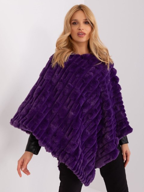Poncho damskie fioletowe ciepłe zimowe Wool Fashion Italia Poncho damskie fioletowe ciepłe zimowe Wool Fashion Italia
