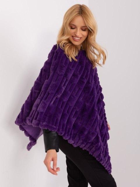 Poncho damskie fioletowe ciepłe zimowe Wool Fashion Italia Poncho damskie fioletowe ciepłe zimowe Wool Fashion Italia
