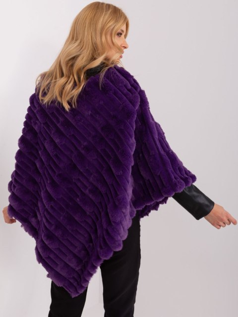 Poncho damskie fioletowe ciepłe zimowe Wool Fashion Italia Poncho damskie fioletowe ciepłe zimowe Wool Fashion Italia