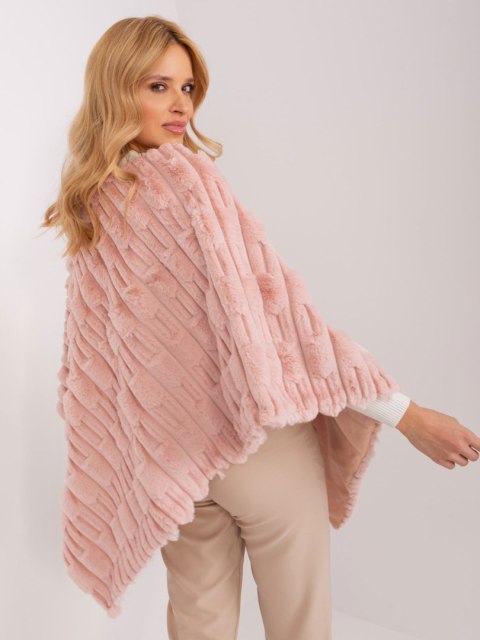 Poncho damskie różowe ciepłe zimowe Wool Fashion Italia Poncho damskie różowe ciepłe zimowe Wool Fashion Italia