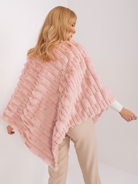 Poncho damskie różowe ciepłe zimowe Wool Fashion Italia Poncho damskie różowe ciepłe zimowe Wool Fashion Italia