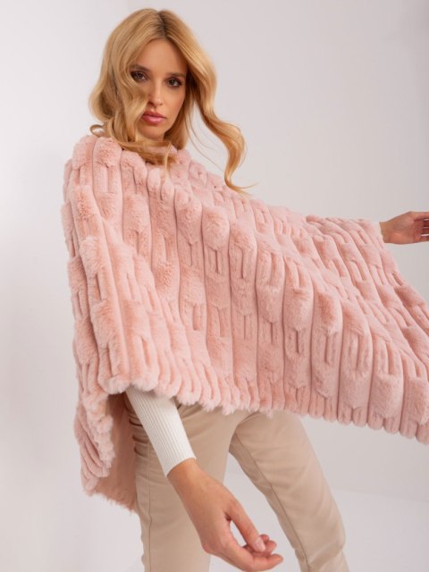 Poncho damskie różowe ciepłe zimowe Wool Fashion Italia Poncho damskie różowe ciepłe zimowe Wool Fashion Italia