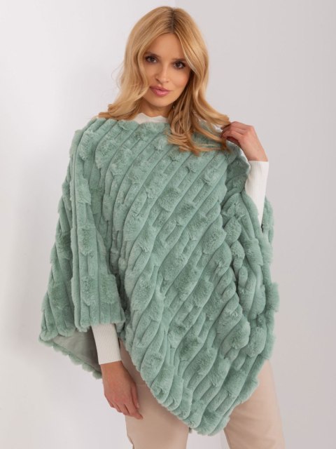 Poncho damskie pistacjowe ciepłe zimowe Wool Fashion Italia Poncho damskie pistacjowe ciepłe zimowe Wool Fashion Italia