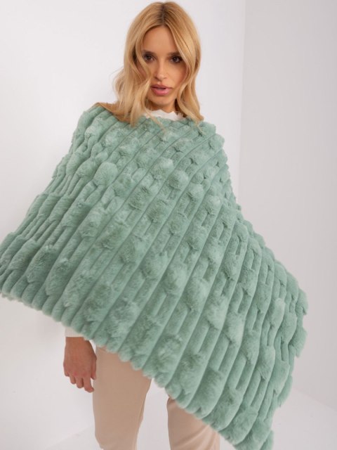 Poncho damskie pistacjowe ciepłe zimowe Wool Fashion Italia Poncho damskie pistacjowe ciepłe zimowe Wool Fashion Italia
