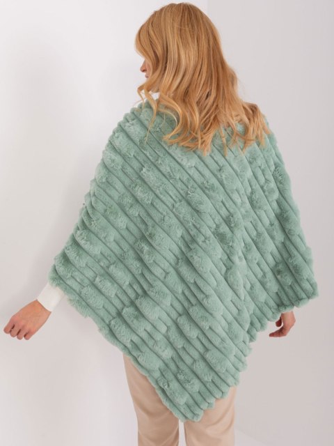Poncho damskie pistacjowe ciepłe zimowe Wool Fashion Italia Poncho damskie pistacjowe ciepłe zimowe Wool Fashion Italia