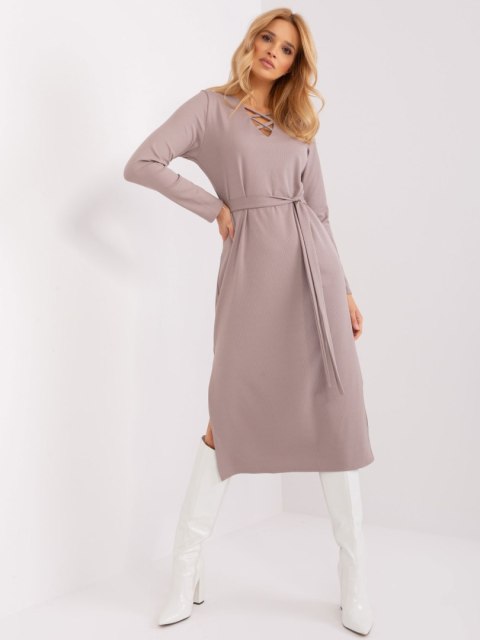 Sukienka LK-SK-509455.96 ciemny bezowy S/M Sukienka LK-SK-509455.96 ciemny bezowy S/M