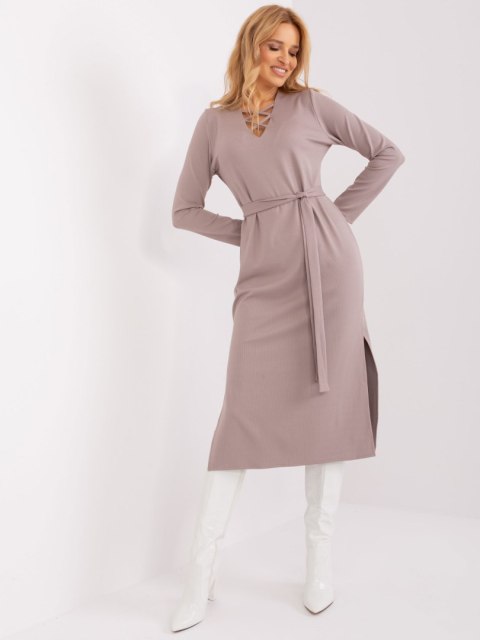 Sukienka LK-SK-509455.96 ciemny bezowy S/M Sukienka LK-SK-509455.96 ciemny bezowy S/M