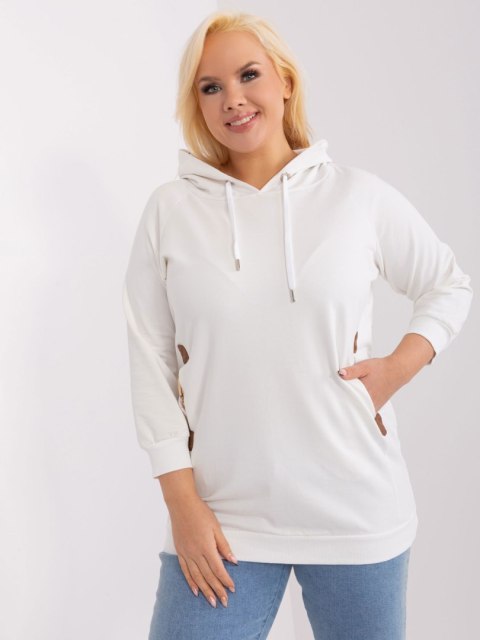 Bluza damska ecru plus size ze ściągaczami Bluza damska ecru plus size ze ściągaczami