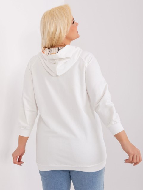 Bluza damska ecru plus size ze ściągaczami Bluza damska ecru plus size ze ściągaczami
