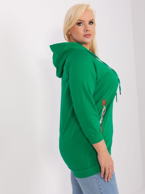 Bluza damska zielona plus size ze ściągaczami Bluza damska zielona plus size ze ściągaczami