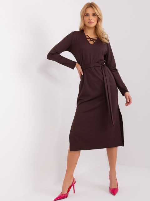 Sukienka LK-SK-509455.96 ciemny brązowy S/M Sukienka LK-SK-509455.96 ciemny brązowy S/M