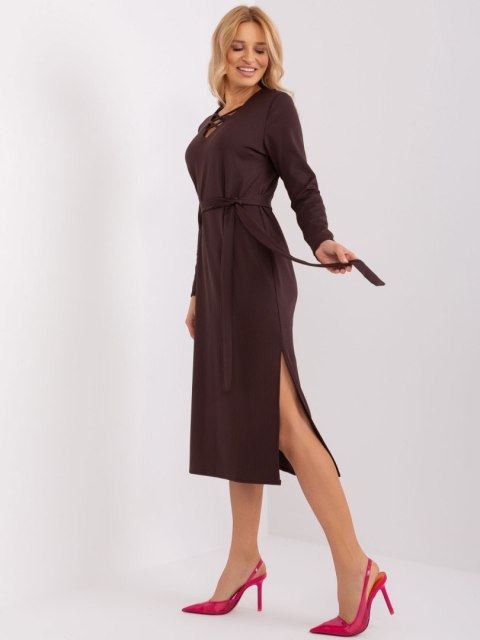 Sukienka LK-SK-509455.96 ciemny brązowy S/M Sukienka LK-SK-509455.96 ciemny brązowy S/M