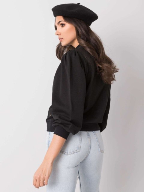 Bluza czarna dresowa bufiasty rękaw 3/4 Hattie S Bluza czarna dresowa bufiasty rękaw 3/4 Hattie S