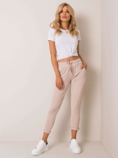 Spodnie dresowe beżowe z kieszeniami basic XS Spodnie dresowe beżowe z kieszeniami basic XS