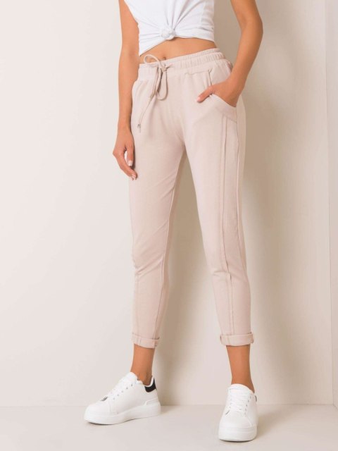 Spodnie dresowe beżowe z kieszeniami basic XS Spodnie dresowe beżowe z kieszeniami basic XS