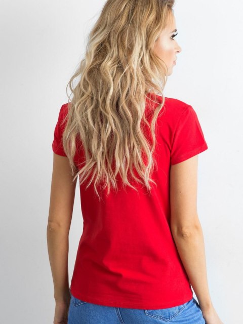 T-shirt koszulka czerwona klasyczny Basic Feel Good M
