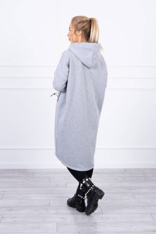 Bluza ocieplana długa szara