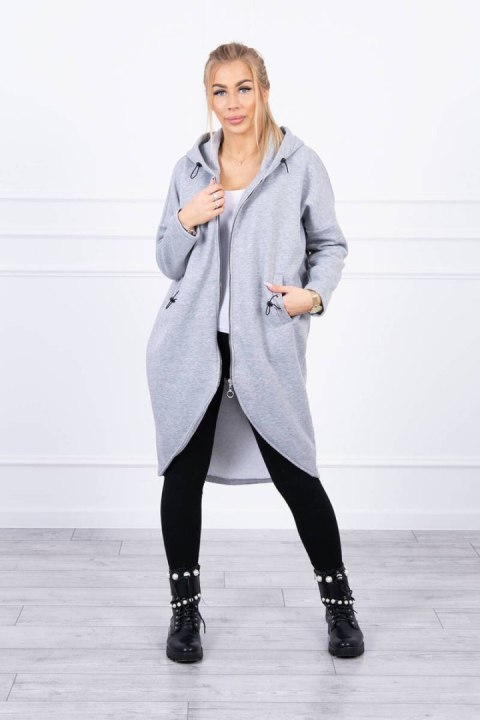 Bluza ocieplana długa szara