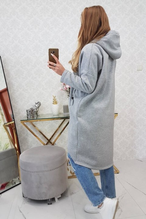 Bluza ocieplana długa szara