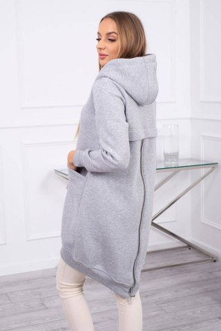 Bluza ocieplana z suwakiem z tyłu szara