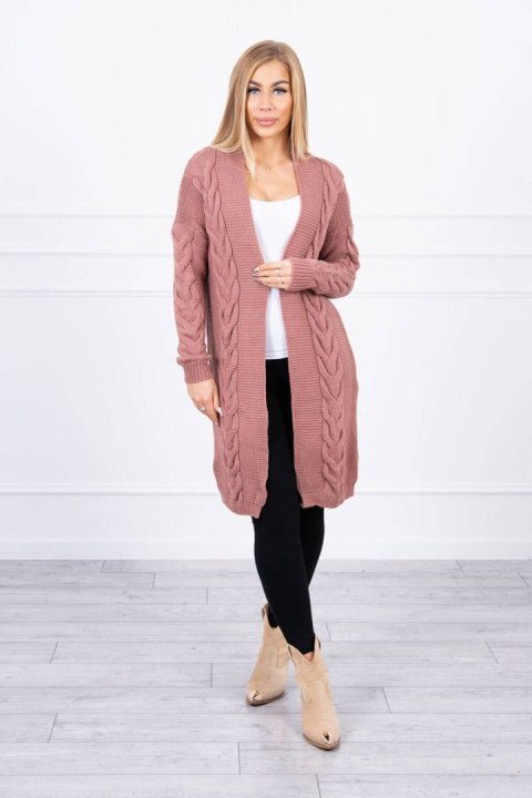 Sweter Kardigan splot warkocz ciemny różowy Sweter Kardigan splot warkocz ciemny różowy