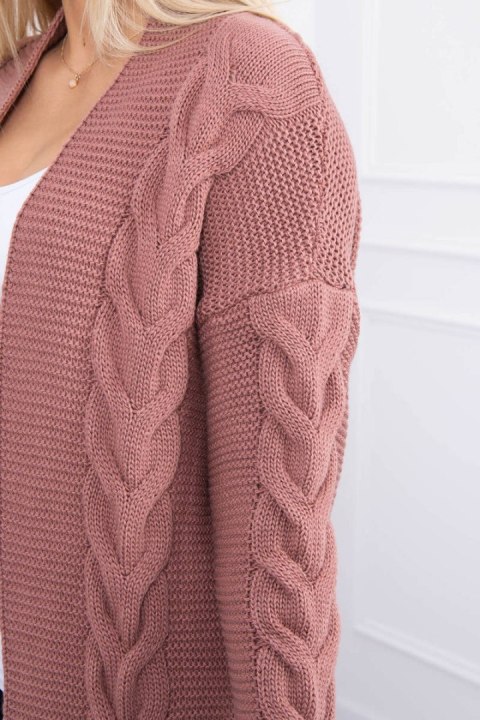 Sweter Kardigan splot warkocz ciemny różowy Sweter Kardigan splot warkocz ciemny różowy