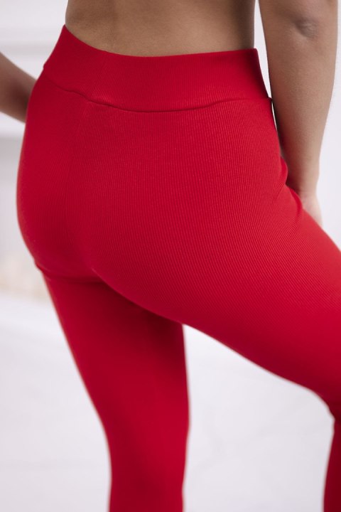 Komplet bawełniany bluza ocieplana i legginsy czerwony Komplet bawełniany bluza ocieplana i legginsy czerwony