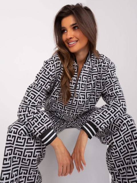 Komplet damski szaro-czarny w geometryczny wzór L/XL Komplet damski szaro-czarny w geometryczny wzór L/XL