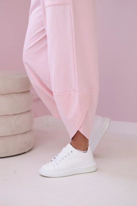 Komplet bawełniany bluza i spodnie pudrowy róż włoski, oversize Komplet bawełniany bluza i spodnie pudrowy róż włoski, oversize