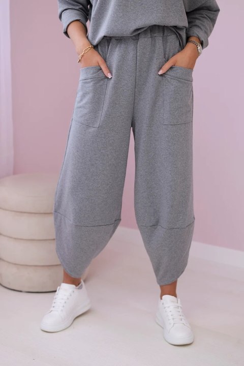 Komplet bawełniany bluza + spodnie szary melanż włoski Komplet bawełniany bluza + spodnie szary melanż włoski
