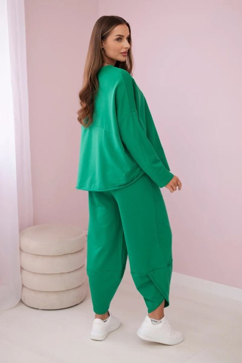 Komplet bawełniany bluza i spodnie zielony włoski, oversize Komplet bawełniany bluza i spodnie zielony włoski, oversize